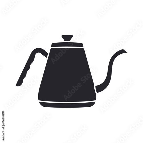Minimalist Illustration of a Classic Electric Kettle with a Curved Spout and Handle for Kitchen