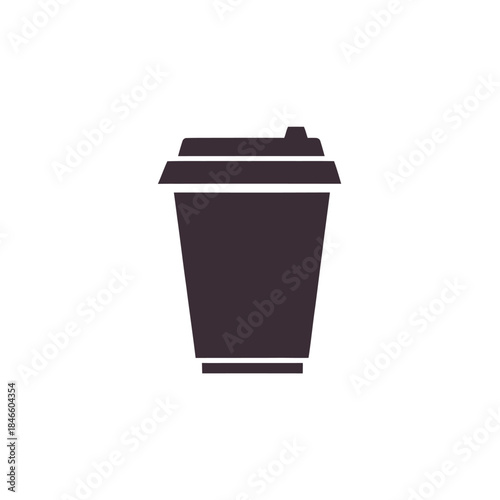Minimalist Coffee Cup Icon Illustration Depicting a Hot Beverage Container