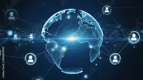 Global Network with User Icons