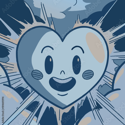 Luxury diamond cut heart gemstone vector illustration