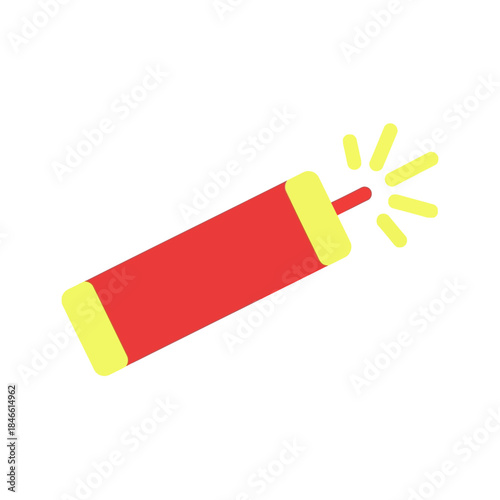 Festive Firecracker Icon representing celebration and explosive joy with a vibrant yellow fuse, symbolizing New Year's Eve and other special events