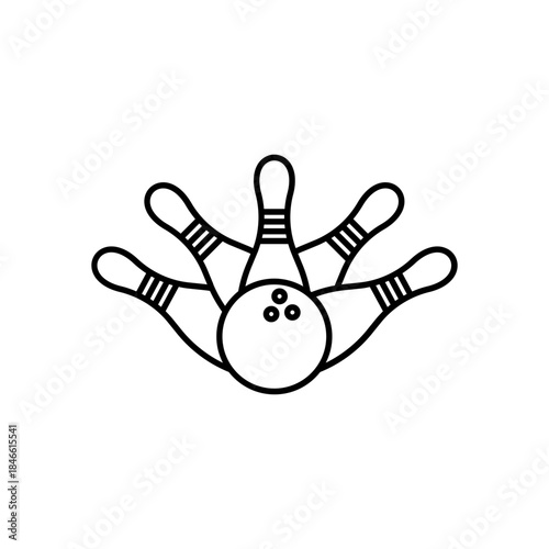 Bowling line icon. Vector illlustration, eps10.