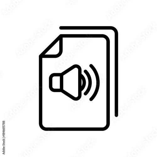 Audio file. Audio icon. Sound file. Music icon. Music file. Musical note. Audio sign. Voice icon. Audio system. Document icon. Office document. Download music file. Song sign. Noise. Tune sign. Record
