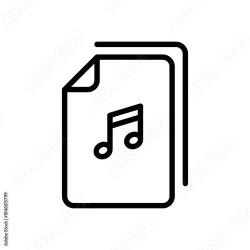Audio file. Audio icon. Sound file. Music icon. Music file. Musical note. Audio sign. Voice icon. Audio system. Document icon. Office document. Download music file. Song sign. Noise. Tune sign. Record