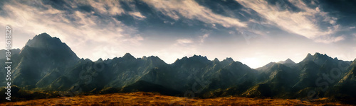 Nice panoramic mountains scene