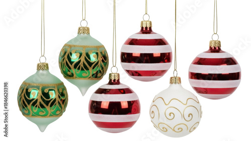 Slika na platnu Isolated hanging holiday ornaments festive decoration season celebration adornme