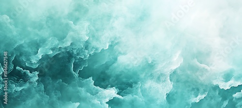Illustration of teal and white abstract cloudy texture with soft blended colors and gradient effect
