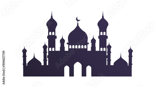 Vector illustration silhouette of the mosque