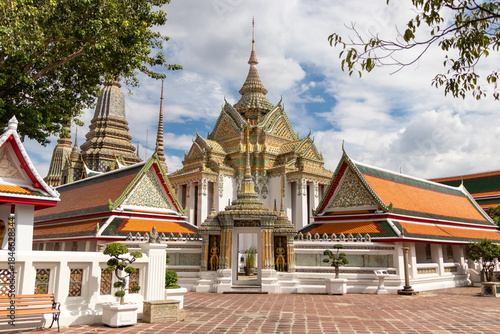 Colorful temple complex of Bangkok's Wat Pho, or Phra Chetuphon Wimon Mangkhalaram Rajwaramahawihan - Bangkok, Thailand