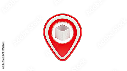 Free Download Delivery Location Pin with Box Icon on White Background - GFXLoad