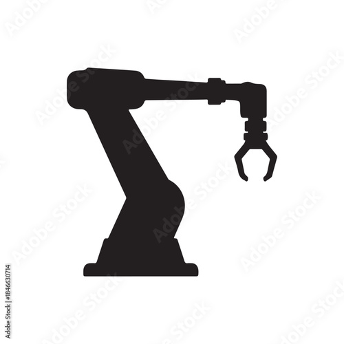 Factory Robotic Arm icon Vector Illustration