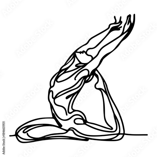 Minimalist Silhouette of a Woman Stretching in a Warm-Up Pose
