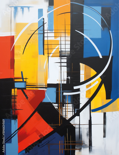 Abstract Geometric Color Composition with Dynamic Diagonal Lines