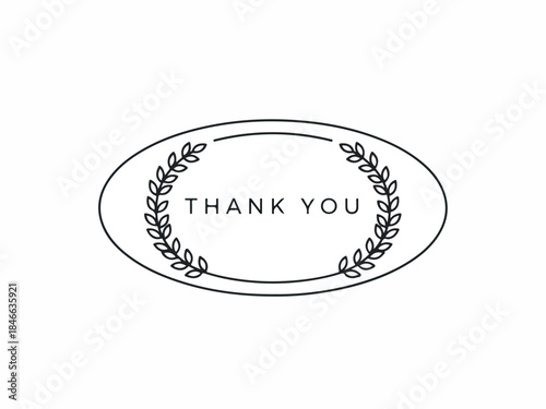 Elegant Thank You Laurel Wreath Oval Frame for Greetings and Appreciation