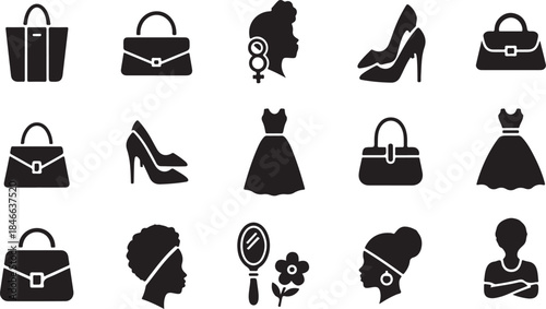 set of vector illustration of fashion accessories