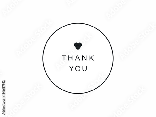 Elegant 'Thank You' Graphic with Heart Detail for Versatile Use