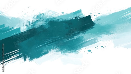 Abstract teal and green brush stroke background 