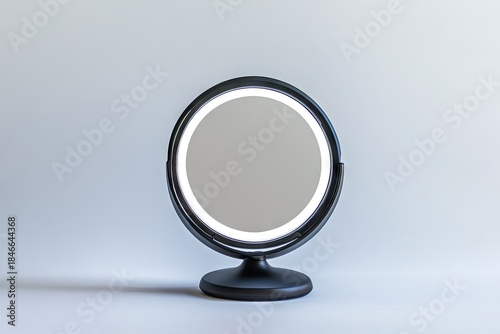 LED makeup mirror isolated on white background