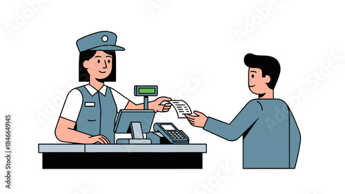 Customer Service Interaction with Payment at the Counter in a Retail Store
