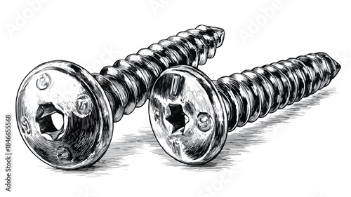 Professional Screws Photography Displaying Screws with Word Screws on One