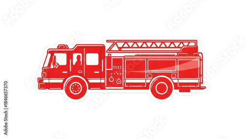 Vibrant Red Fire Truck with Ladder for Emergency Services and Rescue Operations.