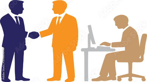 People men icon set in flat solid style, isolated on white, ideal for team, user and profile design