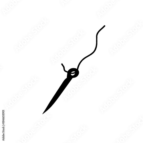 needle and thread isolated on white background
