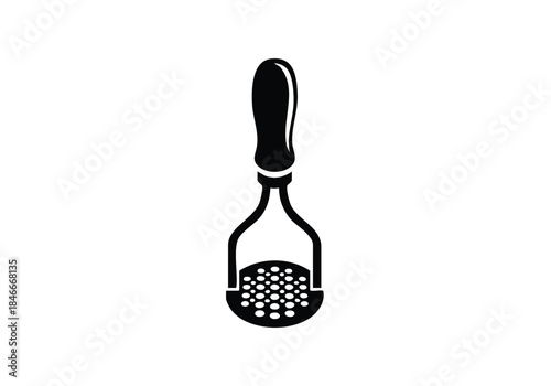 Black and White Kitchen Utensil Masher Icon Design