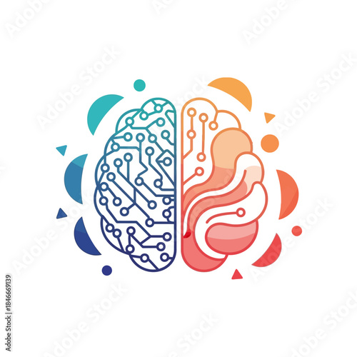 Brain Hemispheres - Logic and Creativity Illustration.