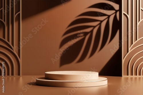 Clean Modern Minimal Step Podium Platform On Concrete Cement Floor 3d Rendering Backgrounds