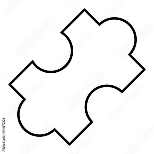 a puzzle piece line icon with editable stroke