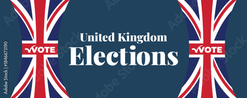 United Kingdom elections banner with repeated vote symbols