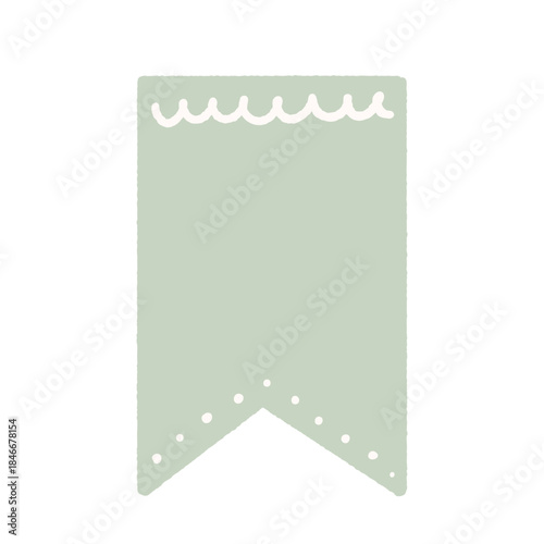 手書き風のくすみグリーン　バナーフレーム（旗、垂れ幕）