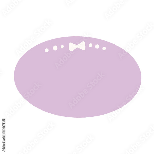 リボン付きの淡いラベンダーカラー　楕円形フレーム