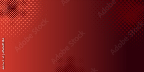 Red background with a gradient effect, featuring a dotted texture. The background is modern and vibrant, with a deep red color throughout. Minimal halftone texture, halftone dotted background vector