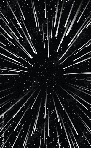 3d hyperspace background with warp tunnel effect