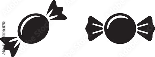 Black silhouette of chocolate pieces and bars, isolated on a white background. Minimal food shape ideal for dessert concepts, packaging design, icons, and confectionery branding.