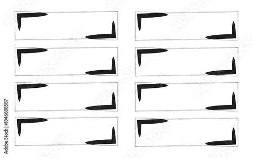 A black and white image of abstract shapes arranged in a grid pattern