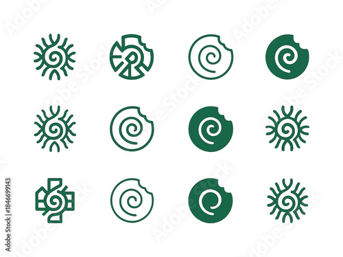 Alternative Protein Logos. Alternative protein snacks. Icon set.