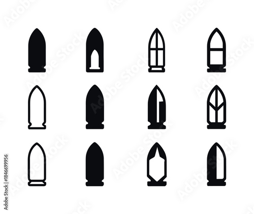 Bullet Icon Variations. Bullet. Icon set. Set Logo of Bullet: po