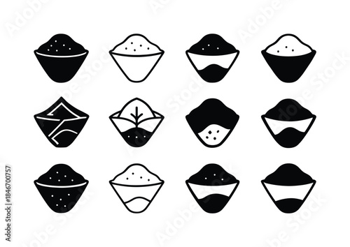Coffee Filter Icons. Used Coffee Filter. Icon set. Set Logo of U