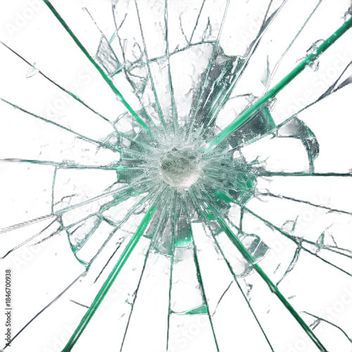 Shattered Glass: A Broken Window's Stark, High-Contrast Image