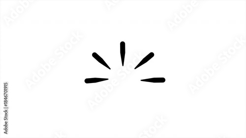 Hand drawn sparkling doodle explosion animation, dynamic light flash with twinkle star shapes, sketch style firework burst, playful drawn sparkle effect on white background