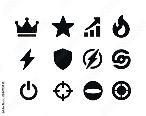 Esports Symbol Icons. esports symbols. Solid icon set of esports