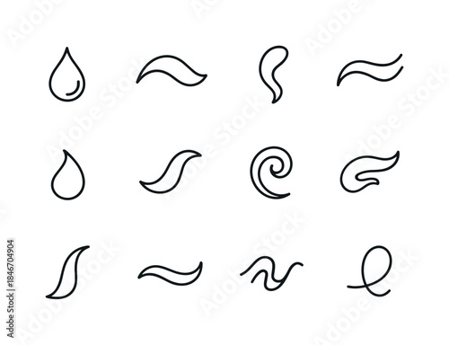 Golden Flow Icons. Golden flow. Line icon set of Golden flow: fl