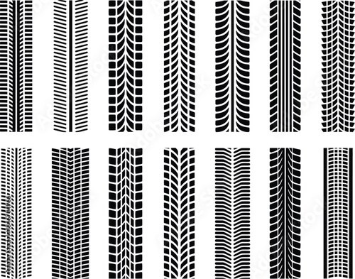 Tire Tread Pattern Collection: Automotive Tracks and Textures