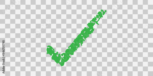 Green check mark on transparent background