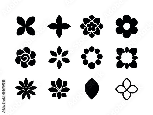 Petal Patterns Icons. Petal patterns. Solid icon set of Petal pa