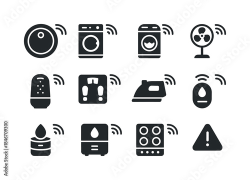 Smart Appliance Icons. smart appliances. Solid icon set of smart