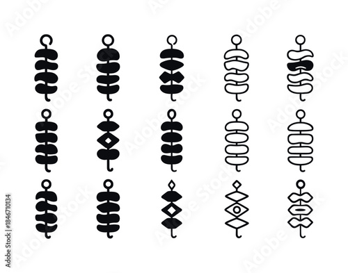 Street Food Logos. Street food. Icon set. Set Logo of street foo